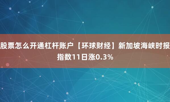 股票怎么开通杠杆账户【环球财经】新加坡海峡时报指数11日涨0.3%